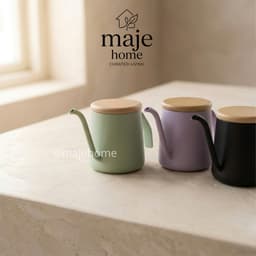 Ấm cổ ngỗng 250ml pha matcha cà phê rót chậm kiểm soát dòng nước. Bình pha trà nhỏ gọn tiện dụng có nắp gỗ - Majehome 4
