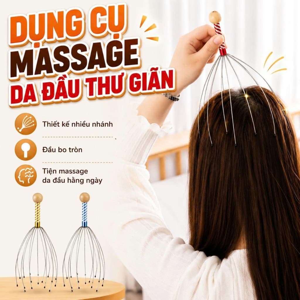 Cây massage đầu bạch tuộc giúp thư giãn