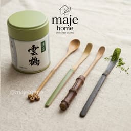 Muỗng chashaku bằng tre gỗ tự nhiên. Muỗng tre xúc bột matcha dụng cụ pha trà đạo nhật bản tiện dụng - Majehome 2