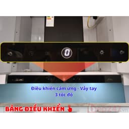 MÁY HÚT MÙI BLANC BA90TUB 90CM CHỮ T GẮN TƯỜNG INOX KÍNH ĐỘNG CƠ AC 200W CÔNG SUẤT HÚT 1400M³/H BOOSTER 1800M³/H 5