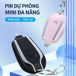 Pin Dự Phòng Mini Đa Năng Kèm Móc Khóa – Sạc Điện Thoại Nhỏ Gọn Tiện Lợi, Thiết Kế Thời Trang 1