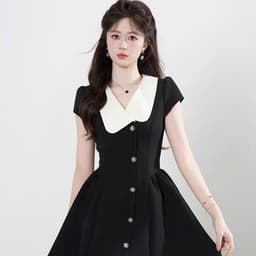 Váy thiết kế cổ sen lệch JARI thanh lịch,năng động,chất liệu chéo hàn dày dặn,mềm mịn Basic dễ phối full size xs-xxxl 5