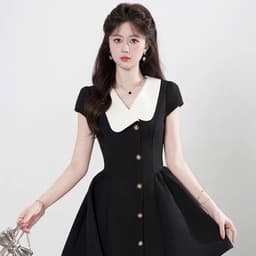 Váy thiết kế cổ sen lệch JARI thanh lịch,năng động,chất liệu chéo hàn dày dặn,mềm mịn Basic dễ phối full size xs-xxxl 2