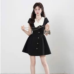 Váy thiết kế cổ sen lệch JARI thanh lịch,năng động,chất liệu chéo hàn dày dặn,mềm mịn Basic dễ phối full size xs-xxxl 3
