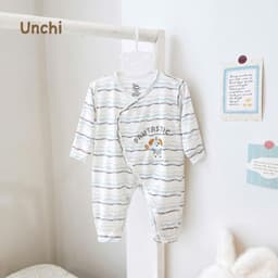 BDY2. Bodysuit Sơ Sinh Unchi Vạt áo 2 Lớp Kín Bụng Bé, Vải Bamboo Mềm Mịn Cho Bé 3-9kg 6