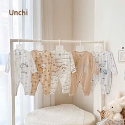 BDY2. Bodysuit Sơ Sinh Unchi Vạt áo 2 Lớp Kín Bụng Bé, Vải Bamboo Mềm Mịn Cho Bé 3-9kg 1