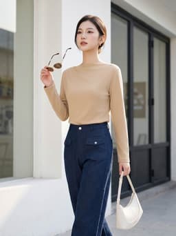Áo nỉ  nữ CARDINA cổ thuyền xếp ly lệch vai 6AKD12 7