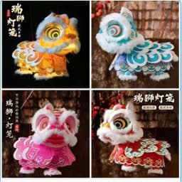 [ Tặng Kèm Đèn LED ] Lồng Đèn Trung Thu Múa Lân DIY, Đồ Chơi Lắp Ráp Handmade Phát Sáng, Kèm Cán Cầm Tay Cho Bé 5