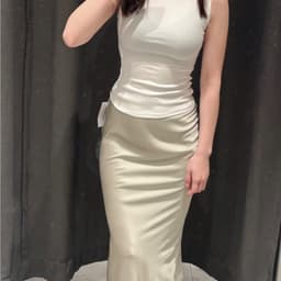 Chân váy lụa Loire Skirt lưng thun đuôi cá dáng lửng 5