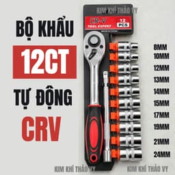 Bộ dụng cụ sửa chữa 12 chi tiết Tự động, thép CR-V, tay cầm cao su chống trượt. 1