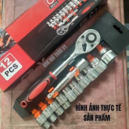 Bộ dụng cụ sửa chữa 12 chi tiết Tự động, thép CR-V, tay cầm cao su chống trượt. 3