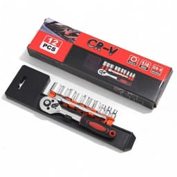 Bộ dụng cụ sửa chữa 12 chi tiết Tự động, thép CR-V, tay cầm cao su chống trượt. 4