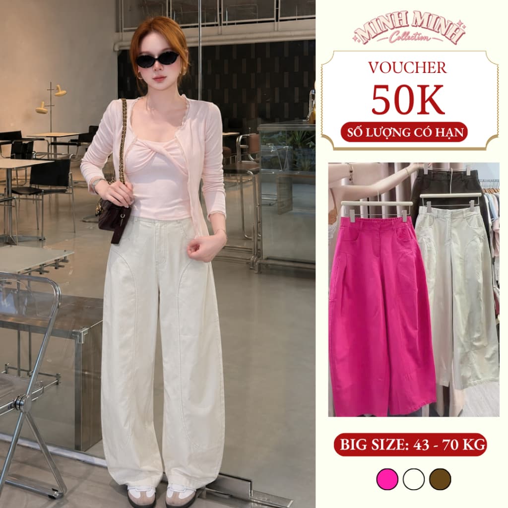 [Có Big Size] Combo 2 Quần Kaki Nữ Ống Suông Dáng Rộng Thời Trang - Quần Dài Nữ Cạp Chun Co Giãn Dễ Phối Đồ Q4
