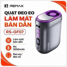 Quạt đeo thắt lưng, kẹp áo Remax RS-GF07 và Mini T-511-510 Xoay 360°/ F13. LMS 1