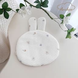 Gối Lót Đầu Sơ Sinh Anchee Hình Gấu Thỏ - Gối Chống Bẹp Đầu 3 Lớp Kháng Khuẩn Thoáng Khí Cho Bé Sơ Sinh 0-12 Tháng 2
