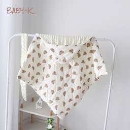 [15/10 TẶNG YẾM] Chăn Ủ Xô Muslin Hoạ Tiết Cổ Tích, Chăn Ủ Xô Trần Bông Hạt Đậu Cao Cấp Dày Dặn Và Ấm Áp Cho Bé 5