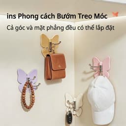 Móc Treo Đồ Dán Tường Hình Bướm 3 Nhánh Xoay 180 Độ (Đa Năng, Chịu Lực Tốt) 5