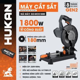 Máy cắt sắt bàn HUKAN G1-MCS2400S 2400w, G1-MCS2600 2600w, G2-MCS2700 2700w - Đường kính đĩa 355, Động cơ dây đồng 100% 4