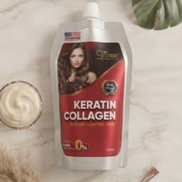Kem Ủ Tóc Phục Hồi Hư Tổn Keratin Collagen Venus Professional MOLLYHAIR Chính Hãng - Siêu Mượt, Giảm Gãy Rụng 500ml 2