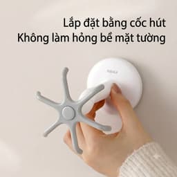 Móc Treo Đồ Hít Chân Không 6 Móc Xoay 360 Độ [FaSoLa] - Giá Treo Dụng Cụ Nhà Bếp, Nhà Tắm Không Khoan Tường 3