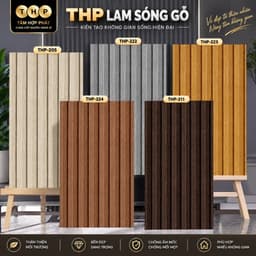 Combo 100 tấm THP Lam sóng gỗ xốp pvc cao cấp chính hãng trang trí nhà đẹp 1