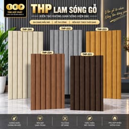 Combo 50 tấm THP lam sóng gỗ xốp pvc cao cấp chính hãng trang trí nhà đẹp, chống ẩm mốc 1