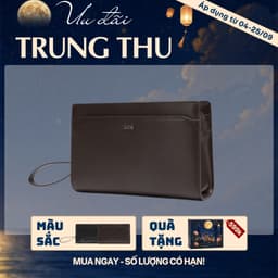 [4-25/9 TẶNG QUÀ TRUNG THU 599K] Ví Cầm Tay Nam LECOS LC5 Da Thật Da Bò Thật Nhiều Ngăn Để Tiền Thẻ Lịch Lãm 1