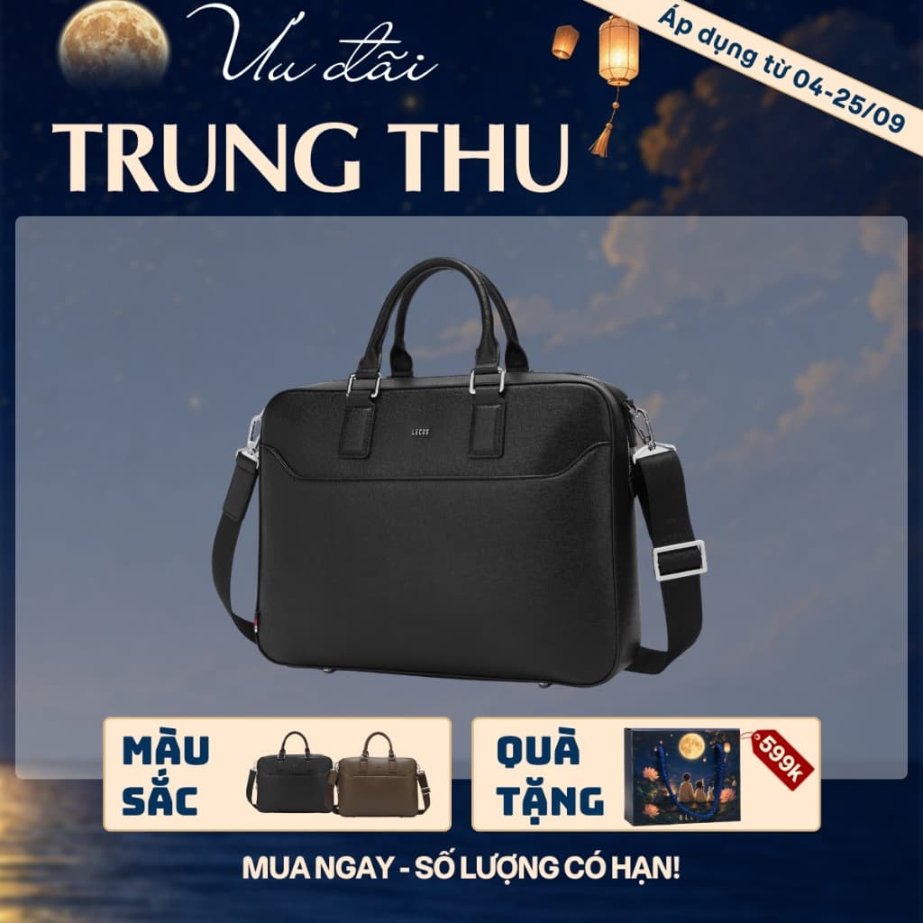 [4-25/9 TẶNG QUÀ TRUNG THU 599K] Túi Bao Tử Nam LECOS LT19 Da Cao Cấp Khóa Kéo Mượt Mà Chống Bụi