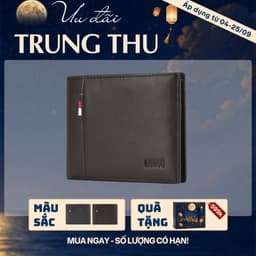 [4-25/9 TẶNG QUÀ TRUNG THU 599K] Ví Da Nam LECOS LV11 Da Bò Thật May Kép Bền Bỉ Chống Gãy Nếp 1