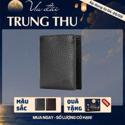 [4-25/9 TẶNG QUÀ TRUNG THU 599K] Ví Nam Đứng LECOS LV9 Da Bò Thật Nhiều Ngăn Thẻ Nhỏ Gọn Bỏ Túi 1
