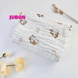 Khăn Tắm Xô Nhăn Jubon 4 Lớp Cotton 100% - Khăn Bé Sơ Sinh 90x90cm Mềm Mại Thấm Hút Cao 8