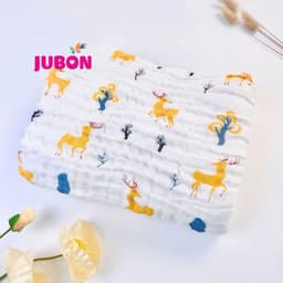 Khăn Tắm Xô Nhăn Jubon 4 Lớp Cotton 100% - Khăn Bé Sơ Sinh 90x90cm Mềm Mại Thấm Hút Cao 4