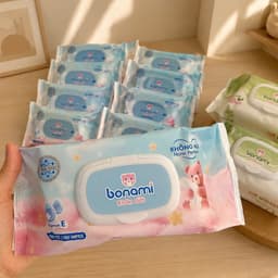 Khăn Ướt Bonami Dịu Nhẹ Không Mùi và Hương Trà Xanh 80 tờ/100 tờ 6