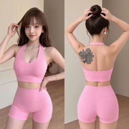 Bộ tập Gym, Yoga, Pilates Erobic cho nữ chất LuLu hàng Quảng Châu cao cấp BT903 9