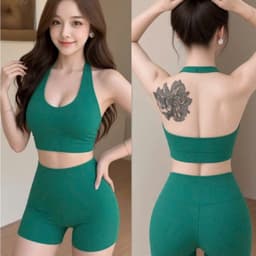 Bộ tập Gym, Yoga, Pilates Erobic cho nữ chất LuLu hàng Quảng Châu cao cấp BT903 4