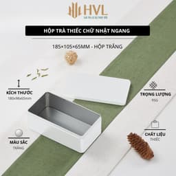 Hộp Thiếc Đựng Trà Chữ Nhật Ngang Đựng Bánh Kẹo Mứt Khay Đựng Quà Tết Cao Cấp - HVL TEA 2