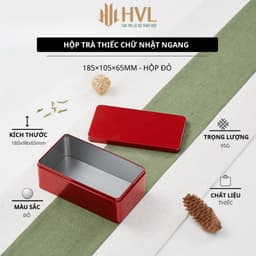 Hộp Thiếc Đựng Trà Chữ Nhật Ngang Đựng Bánh Kẹo Mứt Khay Đựng Quà Tết Cao Cấp - HVL TEA 1