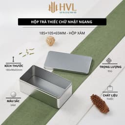 Hộp Thiếc Đựng Trà Chữ Nhật Ngang Đựng Bánh Kẹo Mứt Khay Đựng Quà Tết Cao Cấp - HVL TEA 3