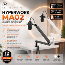 Giá Đỡ Microphone HyperWork MA02 Arm Mic Studio Tải Trọng 2.3kg Vươn Xa 622mm Có Cột Nâng Giấu Dây 1