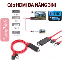 Hdmi Không Dây MX MiraScreen Điện Thoại Lên Tivi và Cáp Hdmi Đa Năng Từ Điện Thoại Lên Tivi Cổng Ra USB. LMS 8