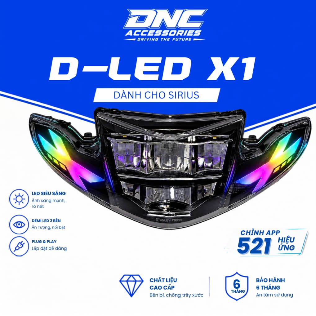 DNC D-LED X1 Đèn LED 2 Tầng Cho Sirius - Chỉnh App 521 Hiệu Ứng