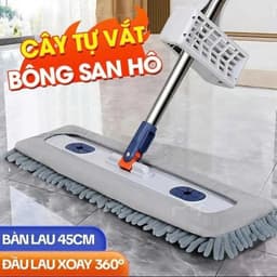 (1 Chổi + 2 Bông Lau) Cây Lau Nhà San Hô 45x12CM Xoay 360 Độ Tặng Kèm 2 Miếng Lau San Hô.... 8
