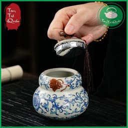 Hũ đựng trà sứ dáng hồ lô 200ml ( đựng khoảng 50g trà ) 3