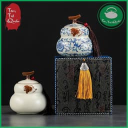 Hũ đựng trà sứ dáng hồ lô 200ml ( đựng khoảng 50g trà ) 1