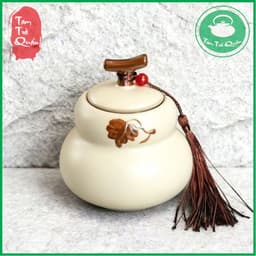 Hũ đựng trà sứ dáng hồ lô 200ml ( đựng khoảng 50g trà ) 7