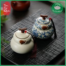 Hũ đựng trà sứ dáng hồ lô 200ml ( đựng khoảng 50g trà ) 2