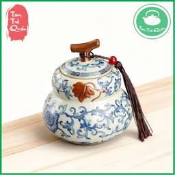 Hũ đựng trà sứ dáng hồ lô 200ml ( đựng khoảng 50g trà ) 6