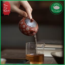 Ấm tử sa Nghi Hưng dáng tây thi họa tiết đồng tâm cách điệu 200 ml (Đại Hồng Bào) 4
