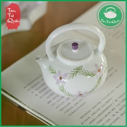 Ấm trà sứ bạch ngọc hoa xuân 160ml 2