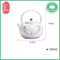 Ấm trà sứ bạch ngọc hoa xuân 160ml 5
